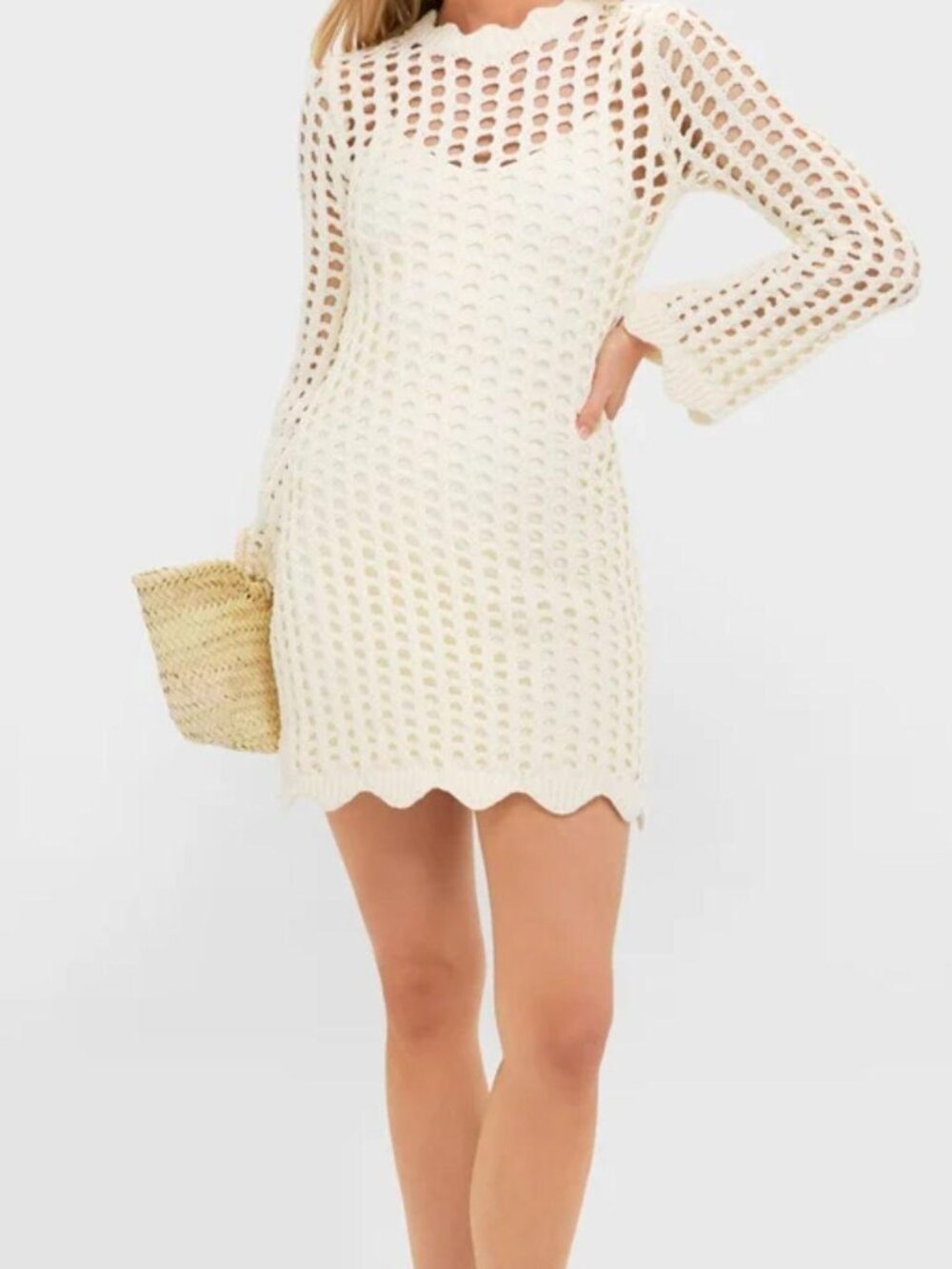 NWT! Hyacinth House Ivory Knit Tamara Mini Dress - Tuckernuck - Size Large